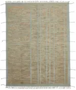 Tribal Modern Dizayn Kahverengi Pamuk Üzerine Yün El Dokuma Halı-282x372