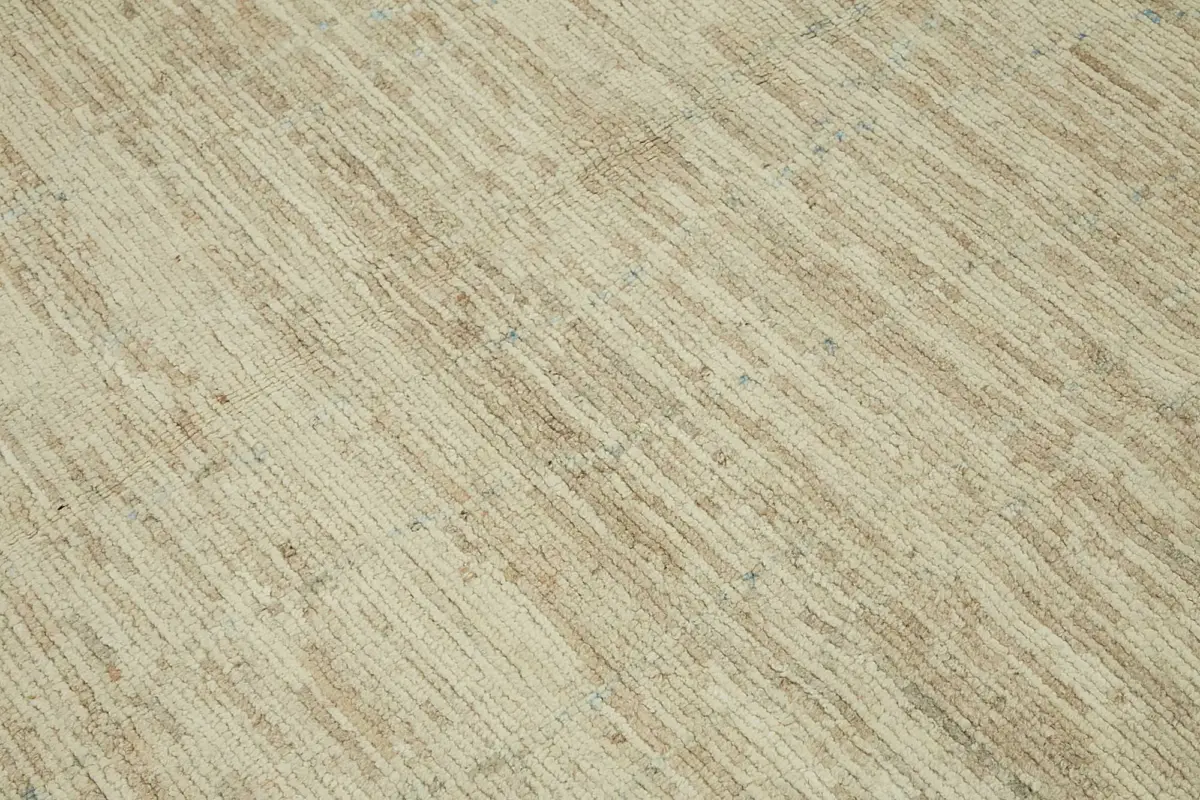 Tribal Modern Dizayn Bej Pamuk Üzerine Yün El Dokuma Halı-261x299 - Görsel 5