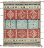 Tribal Modern Dizayn Multi Pamuk Üzerine Yün El Dokuma Halı-254x302