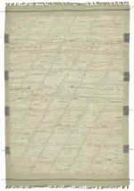 Tribal Modern Dizayn Bej Pamuk Üzerine Yün El Dokuma Halı-201x295