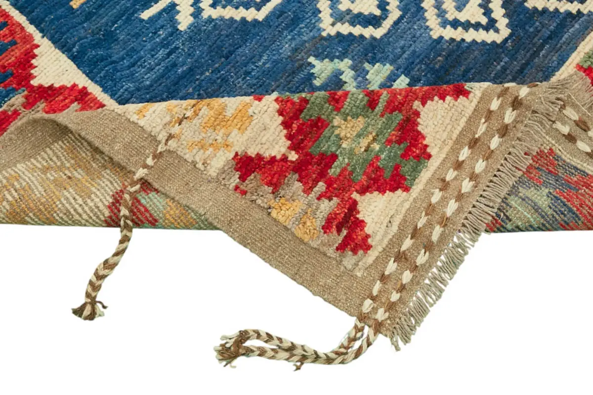 Tribal Modern Dizayn Multi Pamuk Üzerine Yün El Dokuma Halı-255x305 - Görsel 6