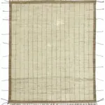 Tribal Modern Dizayn Bej Pamuk Üzerine Yün El Dokuma Halı-255x306