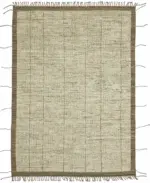 Tribal Modern Dizayn Bej Pamuk Üzerine Yün El Dokuma Halı-216x308