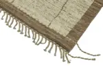 Tribal Modern Dizayn Bej Pamuk Üzerine Yün El Dokuma Halı-216x308 - Görsel 4