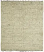 Tribal Modern Dizayn Bej Pamuk Üzerine Yün El Dokuma Halı-257x295