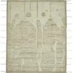 Tribal Modern Dizayn Bej Pamuk Üzerine Yün El Dokuma Halı-253x307