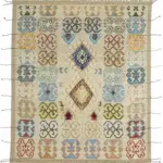 Tribal Modern Dizayn Multi Pamuk Üzerine Yün El Dokuma Halı-251x301