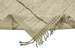 Tribal Modern Dizayn Bej Pamuk Üzerine Yün El Dokuma Halı-257x301 - Görsel 6