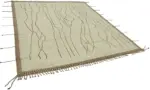 Tribal Modern Dizayn Bej Pamuk Üzerine Yün El Dokuma Halı-257x298 - Görsel 2