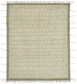 Tribal Modern Dizayn Bej Pamuk Üzerine Yün El Dokuma Halı-249x312