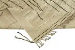Tribal Modern Dizayn Bej Pamuk Üzerine Yün El Dokuma Halı-222x303 - Görsel 6