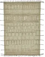 Tribal Modern Dizayn Bej Pamuk Üzerine Yün El Dokuma Halı-204x301