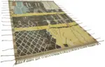 Tribal Modern Dizayn Multi Pamuk Üzerine Yün El Dokuma Halı-208x308 - Görsel 2