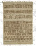 Tribal Modern Dizayn Bej Pamuk Üzerine Yün El Dokuma Halı-203x295