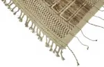 Tribal Modern Dizayn Bej Pamuk Üzerine Yün El Dokuma Halı-203x295 - Görsel 4