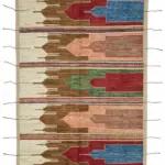 Tribal Modern Dizayn Multi Pamuk Üzerine Yün El Dokuma Halı-258x305