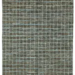 Tribal Modern Dizayn Gri Pamuk Üzerine Yün El Dokuma Halı-210x300