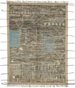 Tribal Modern Dizayn Kahverengi Pakak Üzerine Yün El Dokuma Halı-202x304