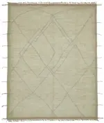 Tribal Modern Dizayn Bej Pamuk Üzerine Yün El Dokuma Halı-288x376