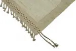 Tribal Modern Dizayn Bej Pamuk Üzerine Yün El Dokuma Halı-288x376 - Görsel 4
