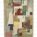 Tribal Modern Dizayn Multi Pamuk Üzerine Yün El Dokuma Halı-203x310