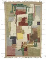 Tribal Modern Dizayn Multi Pamuk Üzerine Yün El Dokuma Halı-203x310