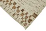 Tribal Modern Dizayn Bej Pamuk Üzerine Yün El Dokuma Halı-259x293 - Görsel 4