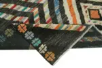 Tribal Modern Dizayn Siyah Pamuk Üzerine Yün El Dokuma Halı-207x289 - Görsel 6