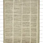 Tribal Modern Dizayn Bej Pamuk Üzerine Yün El Dokuma Halı-276x358