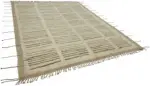 Tribal Modern Dizayn Bej Pamuk Üzerine Yün El Dokuma Halı-276x358 - Görsel 2