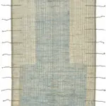 Tribal Modern Dizayn Bej Pamuk Üzerine Yün El Dokuma Halı-204x300