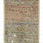 Tribal Modern Dizayn Multi Pamuk Üzerine Yün El Dokuma Halı-215x297