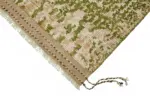 Tribal Modern Dizayn Yeşil Pamuk Üzerine Yün El Dokuma Halı-203x309 - Görsel 4