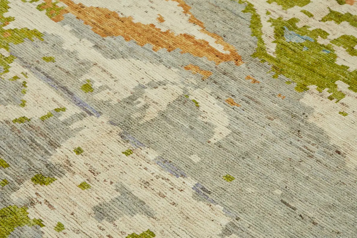 Tribal Modern Dizayn Multi Pamuk Üzerine Yün El Dokuma Halı-250x294 - Görsel 5