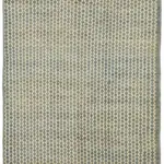 Tribal Modern Dizayn Mavi Pamuk Üzerine Yün El Dokuma Halı-154x195