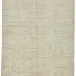 Tribal Modern Dizayn Bej Pamuk Üzerine Yün El Dokuma Halı-175x236