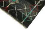 Tribal Modern Dizayn Siyah Pamuk Üzerine Yün El Dokuma Halı-092x419 - Görsel 4