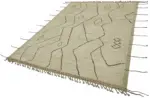 Tribal Modern Dizayn Bej Pamuk Üzerine Yün El Dokuma Halı-208x303 - Görsel 3