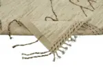Tribal Modern Dizayn Bej Pamuk Üzerine Yün El Dokuma Halı-208x303 - Görsel 6