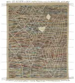 Tribal Modern Dizayn Multi Pamuk Üzerine Yün El Dokuma Halı-245x310