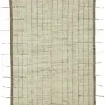 Tribal Modern Dizayn Bej Pamuk Üzerine Yün El Dokuma Halı-220x306