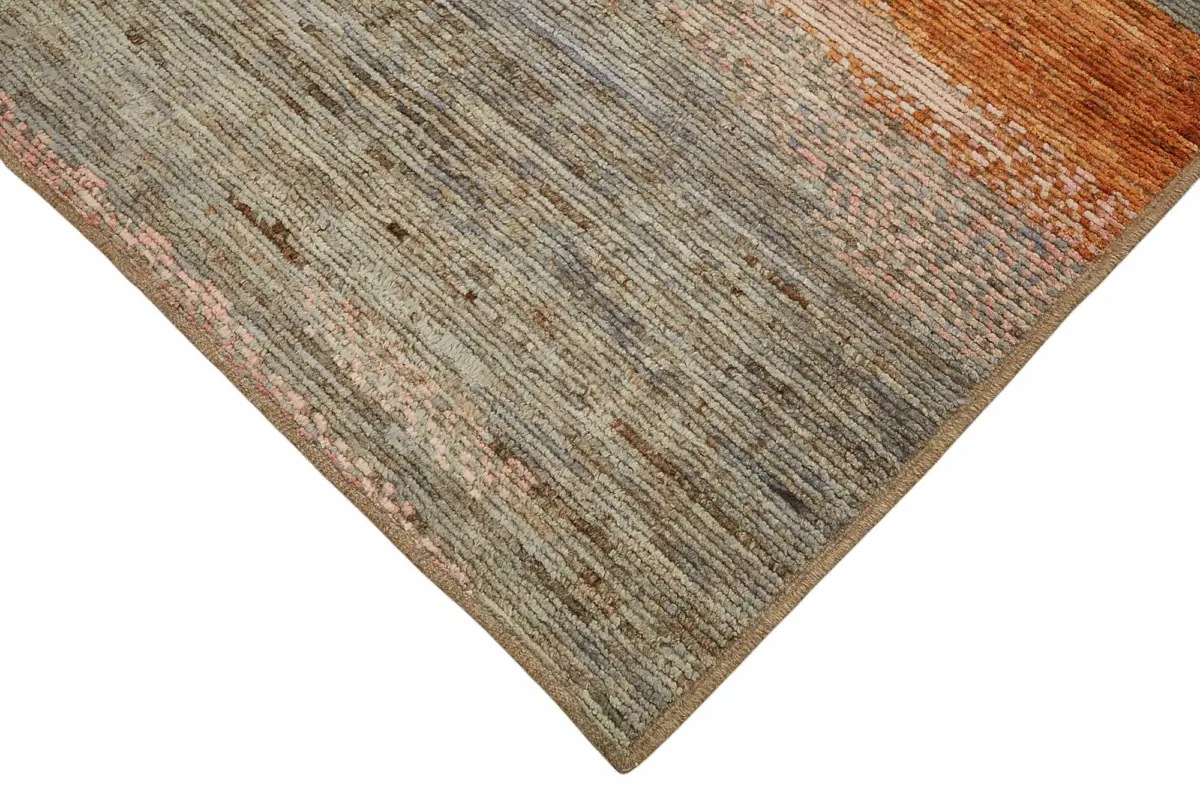 Tribal Modern Dizayn Multi Pamuk Üzerine Yün El Dokuma Halı-245x337 - Görsel 4