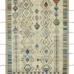 Tribal  Modern Dizayn Multi Pamuk Üzerine Yün El Dokuma Halı-256x307