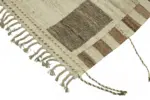 Tribal Modern Dizayn Bej Pamuk Üzerine Yün El Dokuma Halı-228x312 - Görsel 4