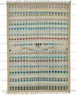 Tribal Modern Dizayn Multi Pamuk Üzerine Yün El Dokuma Halı-211x305