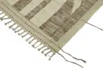 Tribal Modern Dizayn Bej Pamuk Üzerine Yün El Dokuma Halı-205x302 - Görsel 4