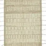 Tribal Modern Dizayn Bej Pamuk Üzerine Yün El Dokuma Halı-202x307