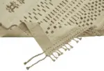 Tribal Modern Dizayn Bej Pamuk Üzerine Yün El Dokuma Halı-277x370 - Görsel 6