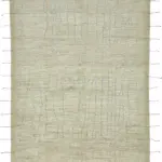 Tribal Modern Dizayn Bej Pamuk Üzerine Yün El Dokuma Halı-311x428