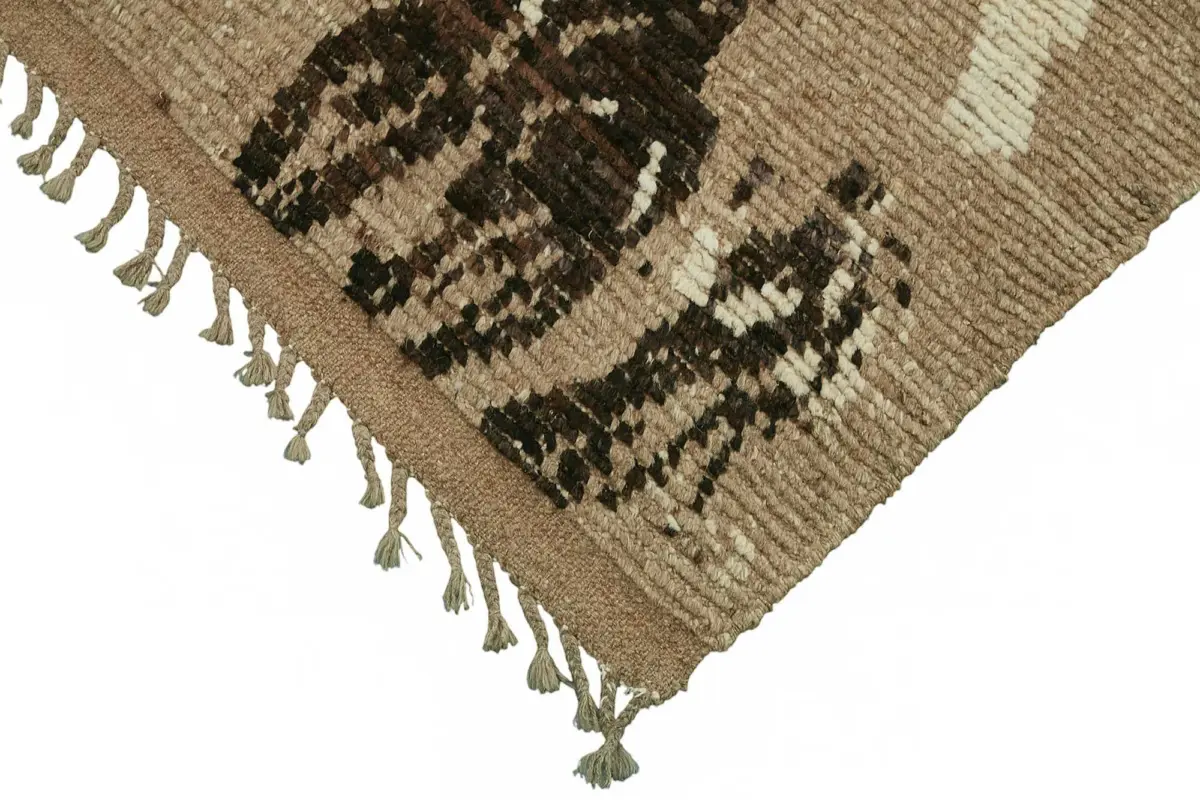 Tribal Modern Dizayn Multi Pamuk Üzerine Yün El Dokuma Halı-326x416 - Görsel 4